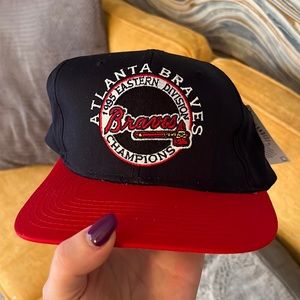 Atlanta Braves Navy and Red Snapback Hat